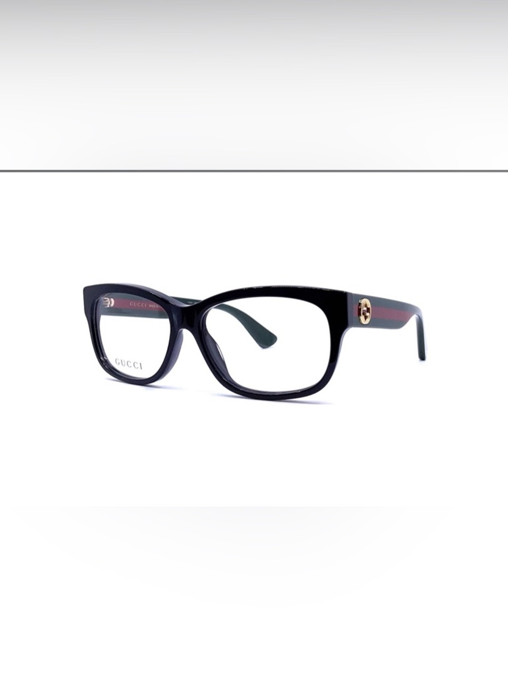 GUCCI - GG0278O prescription glasses, Black face, Classic Green, Red sides